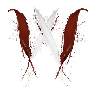 Chocolate and milk splash letter 