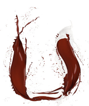 Chocolate and milk splash letter 