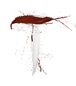 Chocolate and milk splash letter 