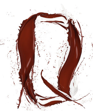 Chocolate and milk splash letter 