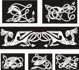 Wall Mural - Animalistic celtic knot patterns