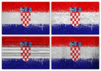 Wall Mural - Croatia flag collage