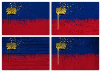 Wall Mural - Liechtenstein flag collage