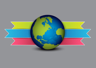 Wall Mural - globe and navigation menu design