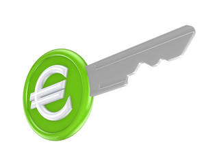 Canvas Print - Euro sign on a key.