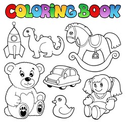 Wall Mural - Coloring book toys theme 1