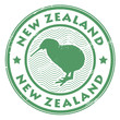 new zealand stamp, vector illustration