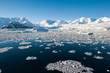 Antarctic ocean and snow mountains