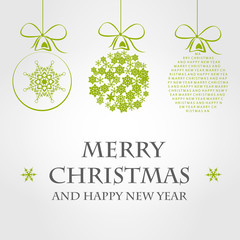 Wall Mural - green merry christmas template