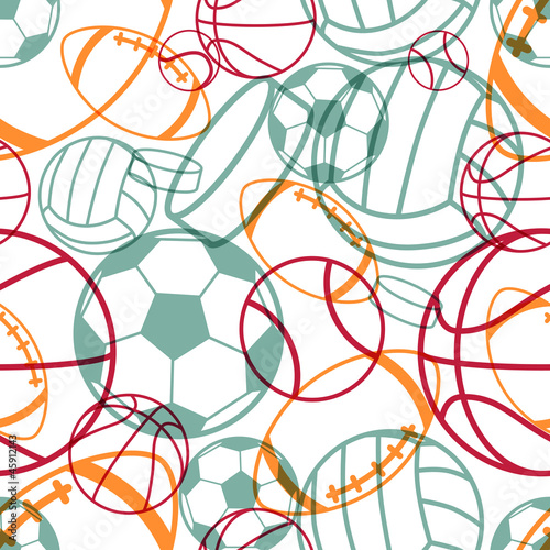 Naklejka ścienna Sports seamless pattern. Vector illustration.