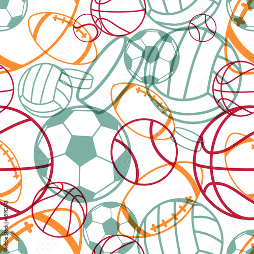 Naklejka na szybę Sports seamless pattern. Vector illustration.