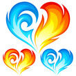 Fire and Ice vector heart. Symbol of love