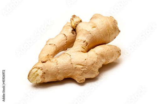 Fotografie, Obraz Root ginger isolated on a white background.