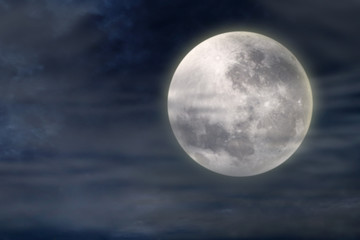 Wall Mural - dark night with full moon
