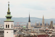 View on St. Charles church, Wiener Rathaus, city from roof