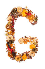 Letter "G" Made Of Christmas Spices