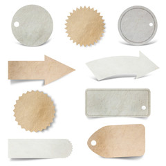 Poster - tag paper craft stick on white background