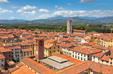 Sticker - View over Lucca, Tuscany town