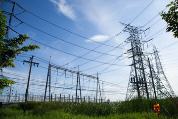 Wall Mural - High voltage towers.