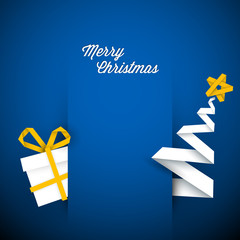 Wall Mural - simple vector blue christmas card illustration