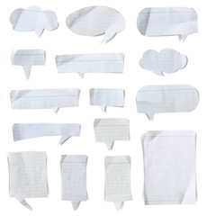 Poster - paper speech bubbles stick on white background