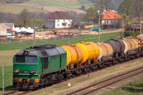 Nowoczesny obraz na płótnie Freight diesel train