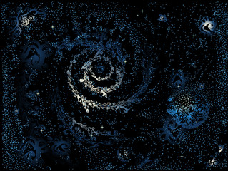 abstract painted galaxy