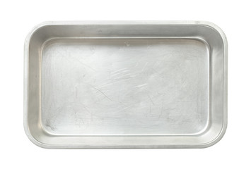 Wall Mural - Metal baking pan isolated on white background