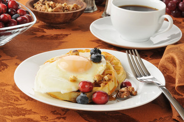 Sticker - Waffle with a fried egg