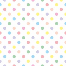 Seamless Vector Pattern Background Pastel Colorful Polka Dots