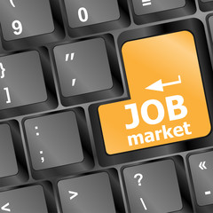 Poster - Job market key on the keyboard