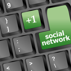Poster - Social network keyboard with only one key