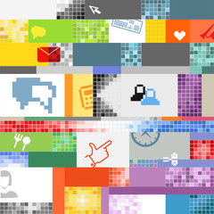 Poster - Abstract pixel art color background