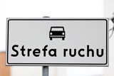 Fototapeta  - Znak drogowy / Strefa ruchu