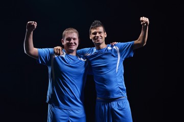 Wall Mural - soccer players celebrating victory