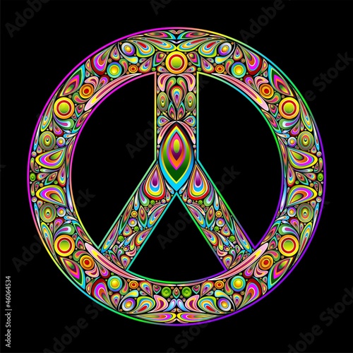 Peace Symbol Psychedelic Art Design-Simbolo Pace Psichedelico - 46064534