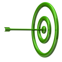 Wall Mural - Illustration of green target and arrow