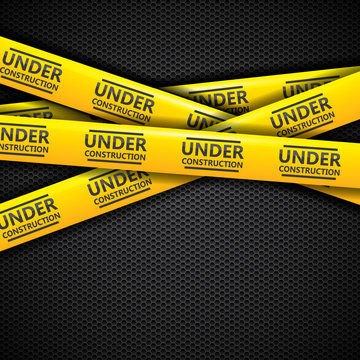 Under construction caution tapes, vector