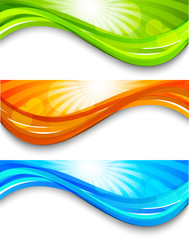 Wall Mural - Set of wavy banners