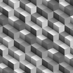 Wall Mural - monochrome vector background with cubes