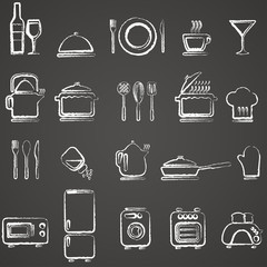 Vector kitchen icons set