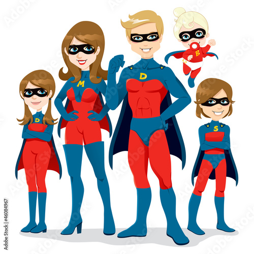 Naklejka dekoracyjna Superhero Family Costume