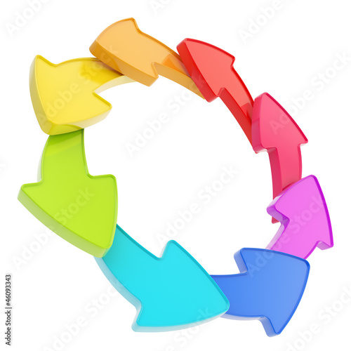 Copyspace empty arrow round frame isolated