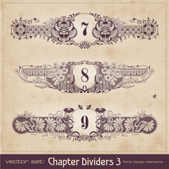 retro floral chapter dividers 3 (series)