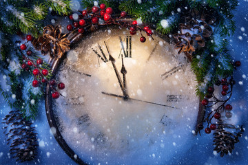 Wall Mural - christmas eve and new years at midnight