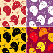 Halloween Set. seamless patterns with ghosts.