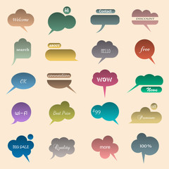Wall Mural - collection of various bubbles for speech