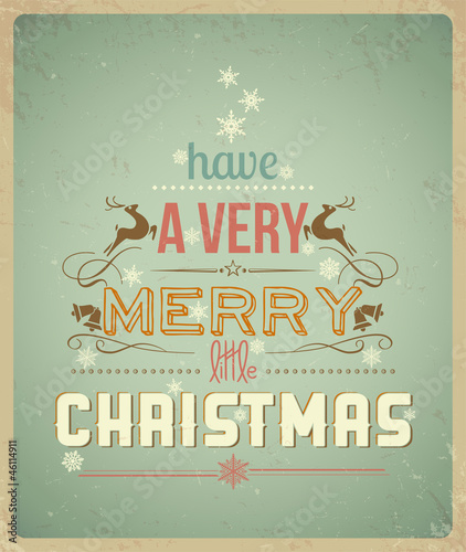 Naklejka na meble Typography Christmas Greeting Card.