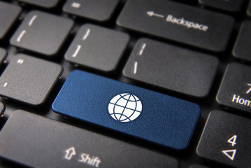 Wall Mural - internet global business concept keyboard key
