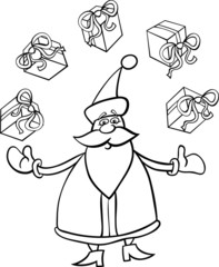 Wall Mural - santa claus cartoon for coloring